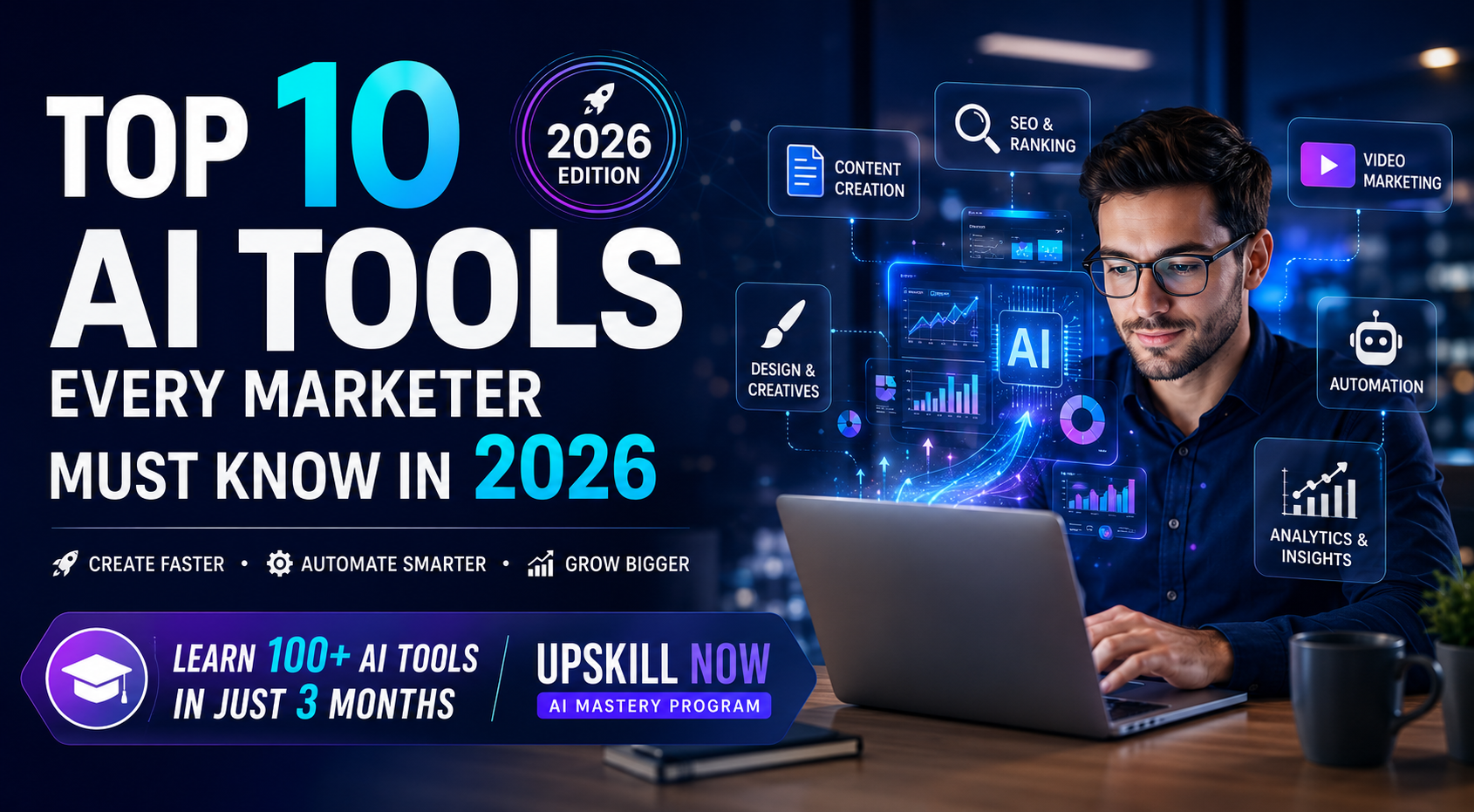 Top 10 AI Tools Every Marketer Must Know in 2026