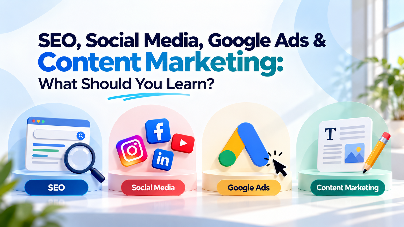 SEO, Social Media, Google Ads & Content Marketing: What Should You Learn?