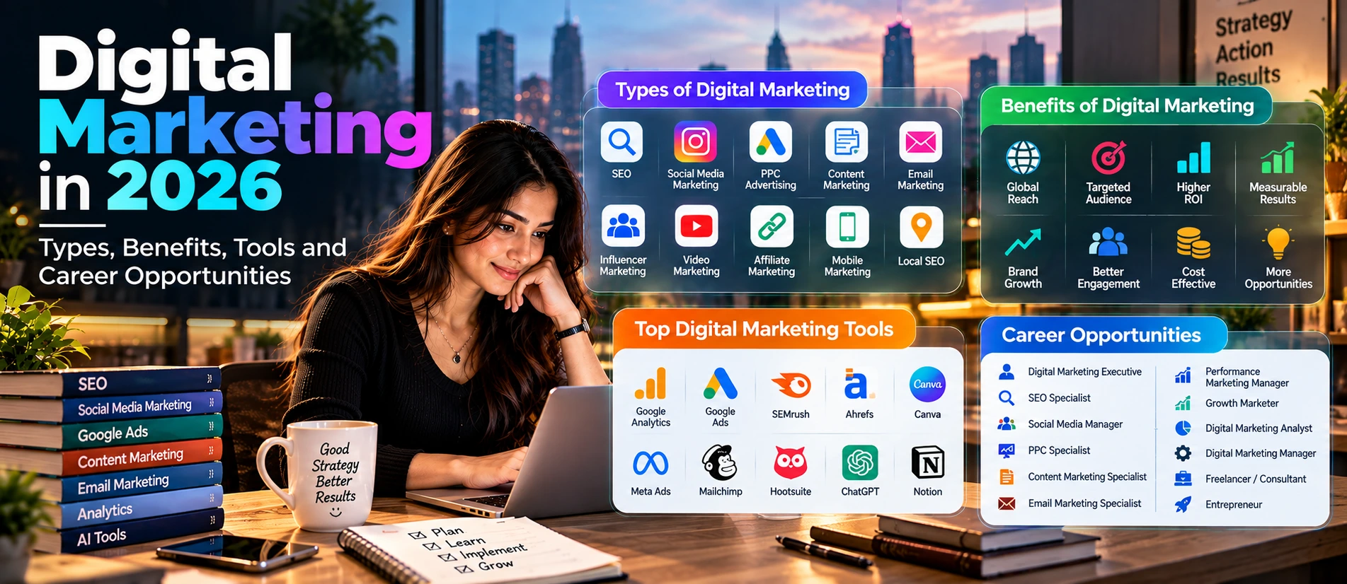 Digital Marketing in 2026: Types, Benefits, Tools and Career Opportunities